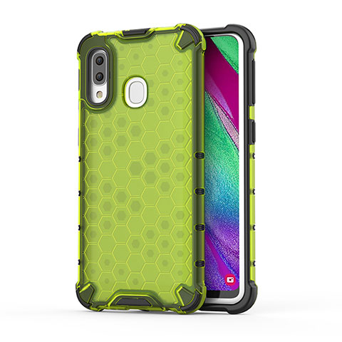 Custodia Silicone Trasparente Laterale 360 Gradi Cover AM1 per Samsung Galaxy A40 Verde