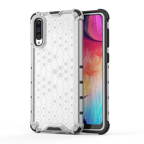 Custodia Silicone Trasparente Laterale 360 Gradi Cover AM1 per Samsung Galaxy A50S Bianco