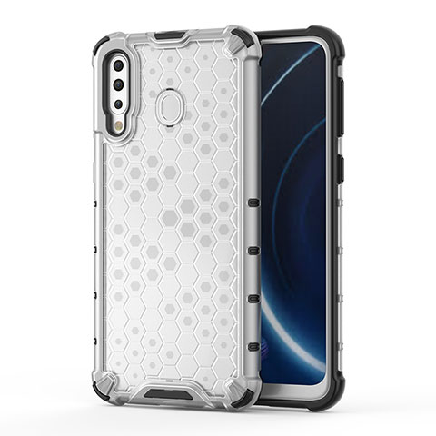 Custodia Silicone Trasparente Laterale 360 Gradi Cover AM1 per Samsung Galaxy M30 Bianco