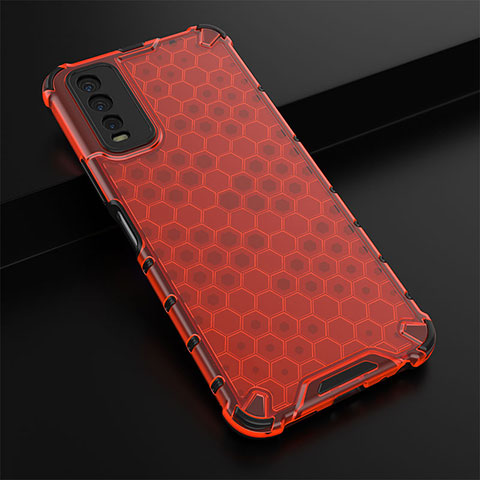 Custodia Silicone Trasparente Laterale 360 Gradi Cover AM1 per Vivo Y11s Rosso