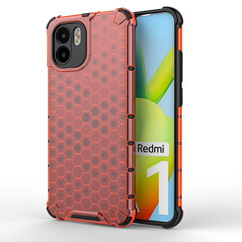 Custodia Silicone Trasparente Laterale 360 Gradi Cover AM1 per Xiaomi Redmi A2 Plus Rosso