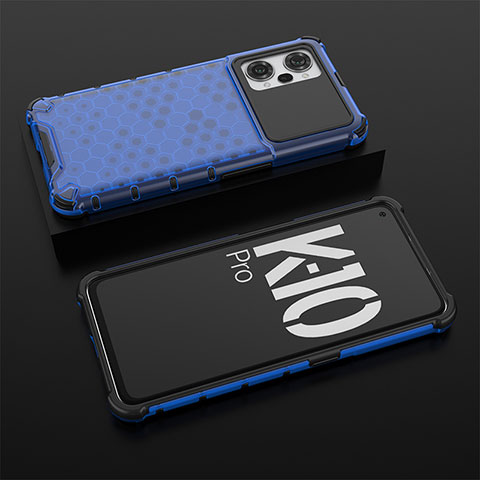 Custodia Silicone Trasparente Laterale 360 Gradi Cover AM2 per Oppo K10 Pro 5G Blu