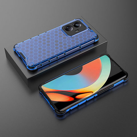 Custodia Silicone Trasparente Laterale 360 Gradi Cover AM2 per Realme 10 Pro+ Plus 5G Blu