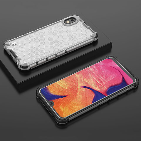 Custodia Silicone Trasparente Laterale 360 Gradi Cover AM2 per Samsung Galaxy A10 Bianco