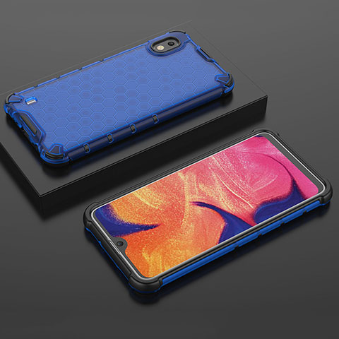 Custodia Silicone Trasparente Laterale 360 Gradi Cover AM2 per Samsung Galaxy A10 Blu