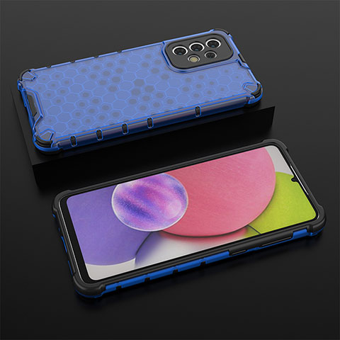 Custodia Silicone Trasparente Laterale 360 Gradi Cover AM2 per Samsung Galaxy A33 5G Blu