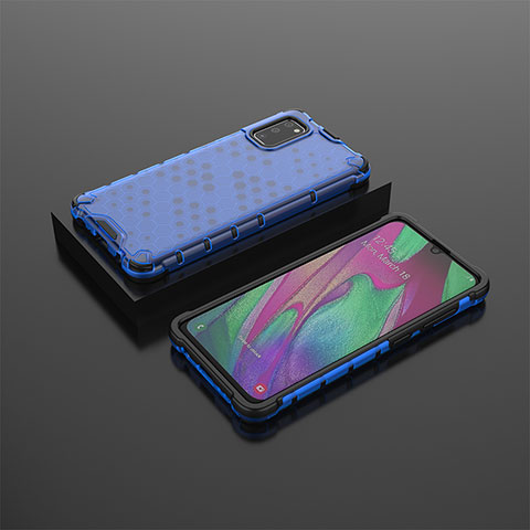 Custodia Silicone Trasparente Laterale 360 Gradi Cover AM2 per Samsung Galaxy A41 Blu