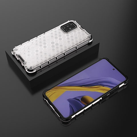 Custodia Silicone Trasparente Laterale 360 Gradi Cover AM2 per Samsung Galaxy A51 4G Bianco