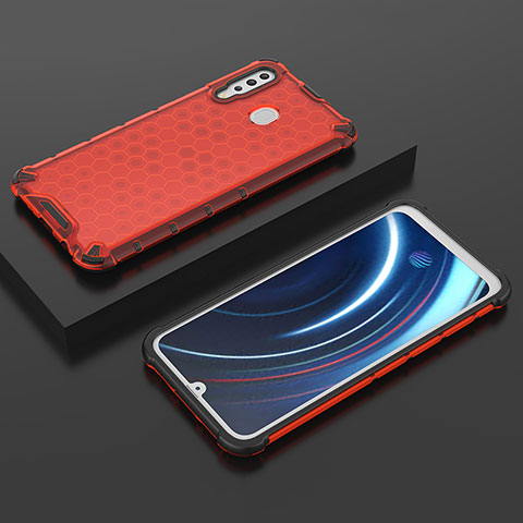 Custodia Silicone Trasparente Laterale 360 Gradi Cover AM2 per Samsung Galaxy M30 Rosso