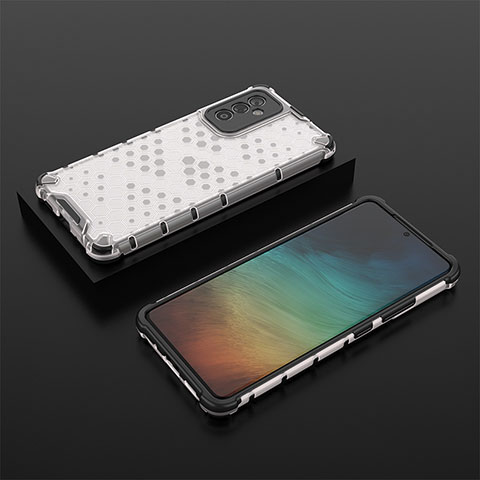 Custodia Silicone Trasparente Laterale 360 Gradi Cover AM2 per Samsung Galaxy Quantum2 5G Bianco