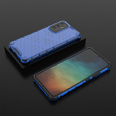 Custodia Silicone Trasparente Laterale 360 Gradi Cover AM2 per Samsung Galaxy Quantum2 5G Blu