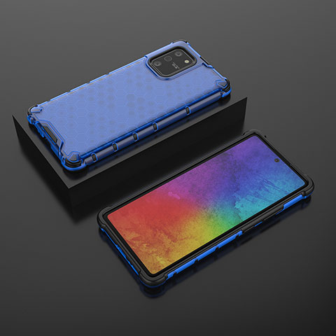 Custodia Silicone Trasparente Laterale 360 Gradi Cover AM2 per Samsung Galaxy S10 Lite Blu