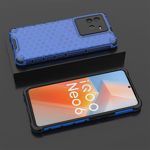Custodia Silicone Trasparente Laterale 360 Gradi Cover AM2 per Vivo iQOO Neo6 SE 5G Blu