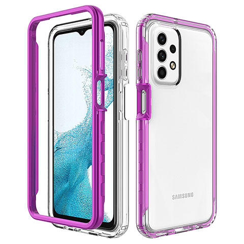 Custodia Silicone Trasparente Laterale 360 Gradi Cover JX2 per Samsung Galaxy A23 5G Viola