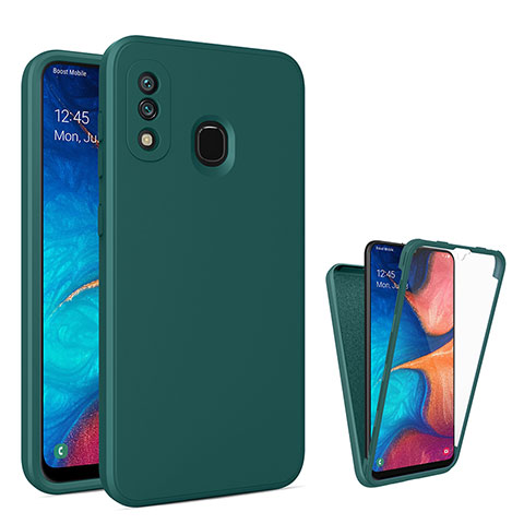 Custodia Silicone Trasparente Laterale 360 Gradi Cover MJ1 per Samsung Galaxy A30 Verde