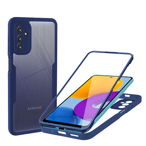 Custodia Silicone Trasparente Laterale 360 Gradi Cover MJ1 per Samsung Galaxy M52 5G Blu