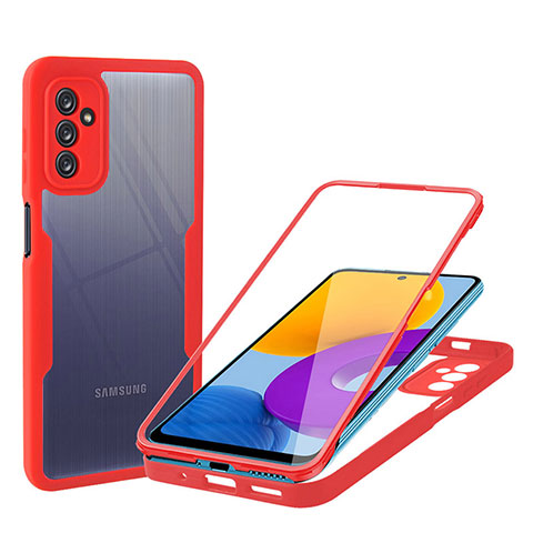 Custodia Silicone Trasparente Laterale 360 Gradi Cover MJ1 per Samsung Galaxy M52 5G Rosso