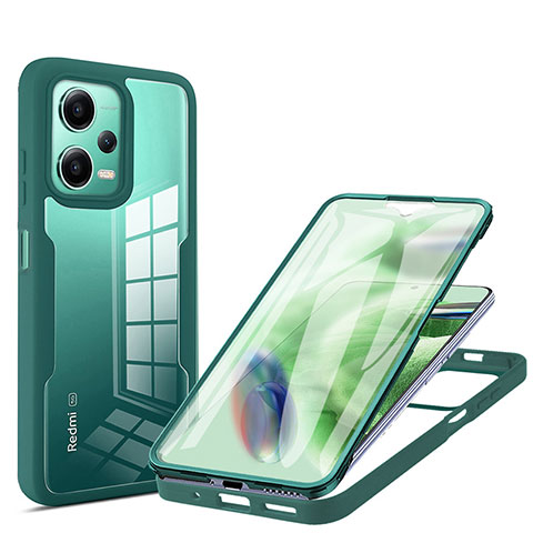 Custodia Silicone Trasparente Laterale 360 Gradi Cover MJ1 per Xiaomi Redmi Note 12 5G Verde