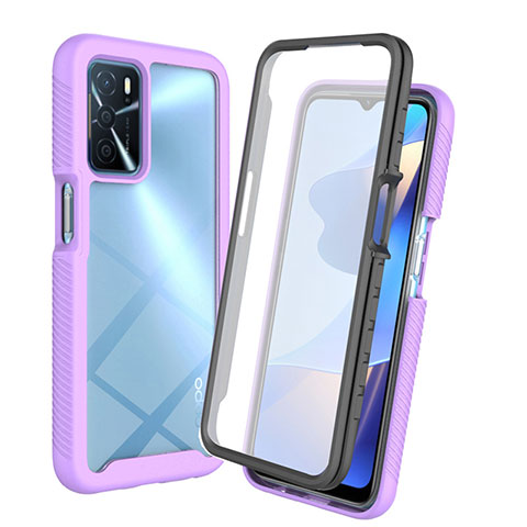 Custodia Silicone Trasparente Laterale 360 Gradi Cover per Oppo A54s Lavanda