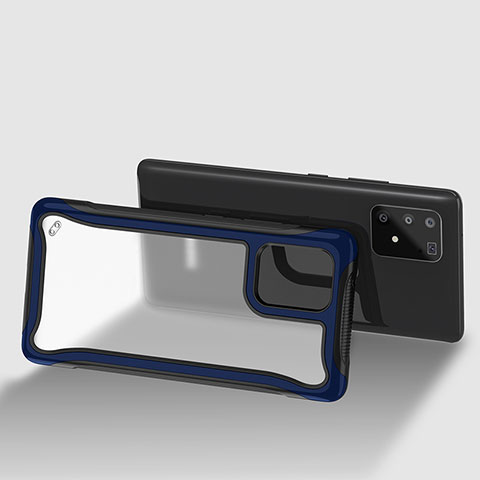 Custodia Silicone Trasparente Laterale 360 Gradi Cover per Samsung Galaxy A91 Blu