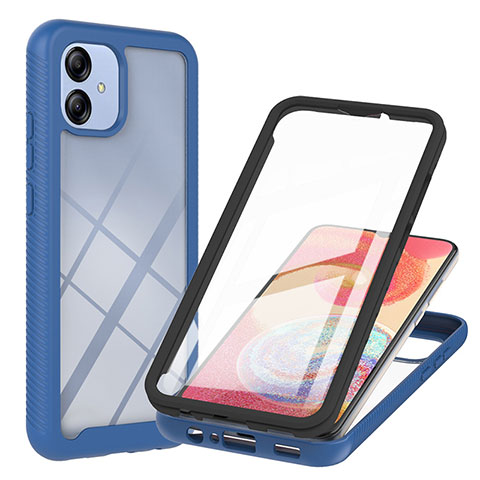 Custodia Silicone Trasparente Laterale 360 Gradi Cover YB1 per Samsung Galaxy A04E Blu