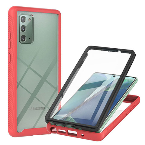 Custodia Silicone Trasparente Laterale 360 Gradi Cover YB2 per Samsung Galaxy Note 20 5G Rosso