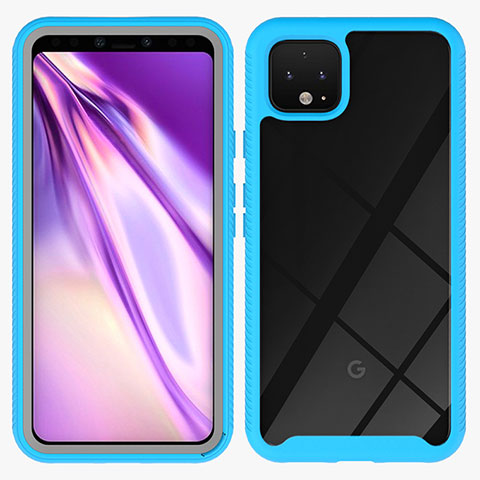 Custodia Silicone Trasparente Laterale 360 Gradi Cover ZJ1 per Google Pixel 4 XL Cielo Blu