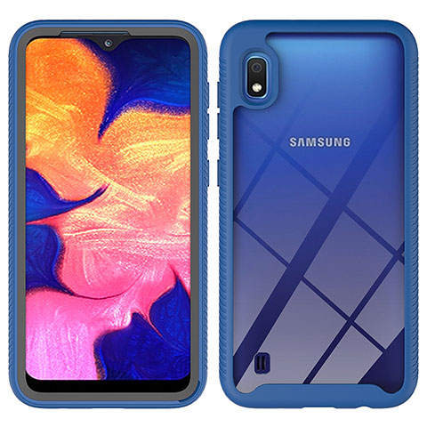 Custodia Silicone Trasparente Laterale 360 Gradi Cover ZJ1 per Samsung Galaxy A10 Blu