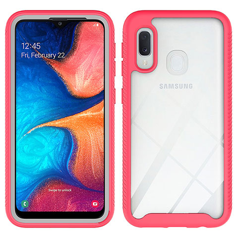 Custodia Silicone Trasparente Laterale 360 Gradi Cover ZJ1 per Samsung Galaxy A20e Rosa Caldo