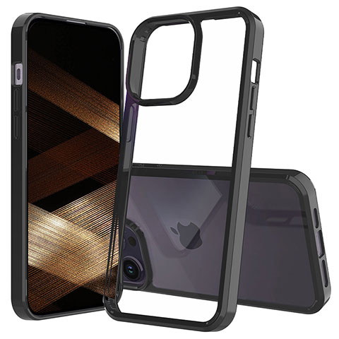Custodia Silicone Trasparente Laterale 360 Gradi Cover ZJ2 per Apple iPhone 13 Pro Nero