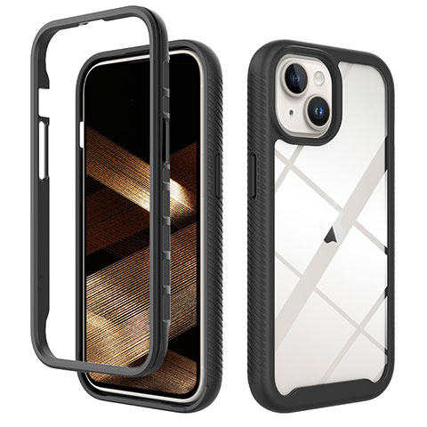 Custodia Silicone Trasparente Laterale 360 Gradi Cover ZJ3 per Apple iPhone 14 Plus Nero