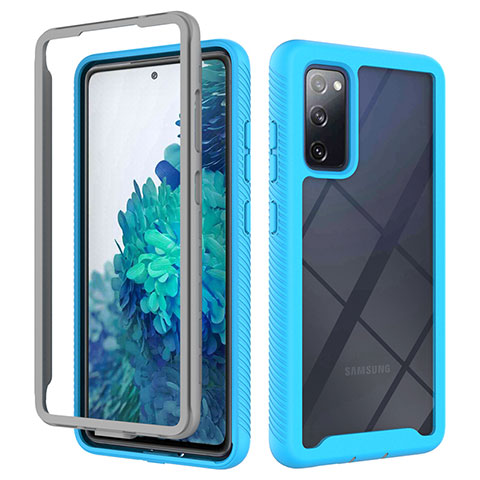 Custodia Silicone Trasparente Laterale 360 Gradi Cover ZJ3 per Samsung Galaxy S20 FE 5G Cielo Blu