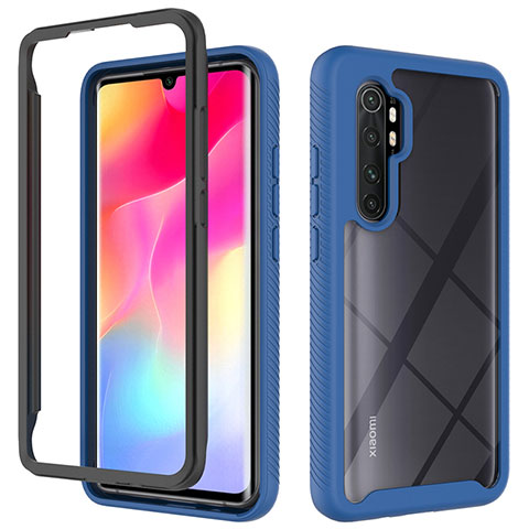 Custodia Silicone Trasparente Laterale 360 Gradi Cover ZJ4 per Xiaomi Mi Note 10 Lite Blu