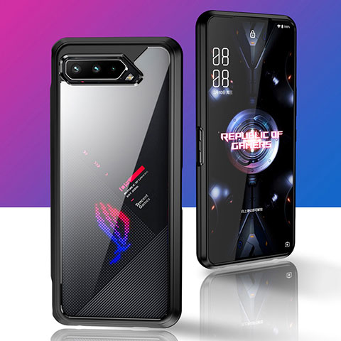 Custodia Silicone Trasparente Laterale 360 Gradi Cover ZJ5 per Asus ROG Phone 5 Ultimate Nero