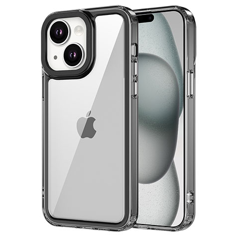 Custodia Silicone Trasparente Laterale Cover AC1 per Apple iPhone 14 Nero
