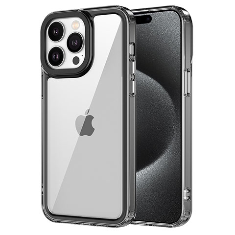 Custodia Silicone Trasparente Laterale Cover AC2 per Apple iPhone 13 Pro Max Nero