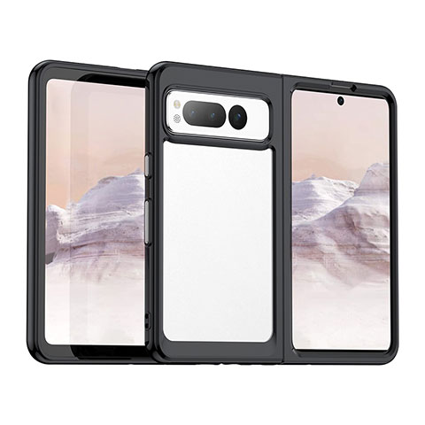 Custodia Silicone Trasparente Laterale Cover J01S per Google Pixel Fold 5G Nero