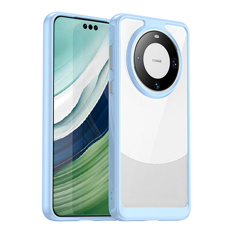 Custodia Silicone Trasparente Laterale Cover J01S per Huawei Mate 60 Pro+ Plus Azzurro