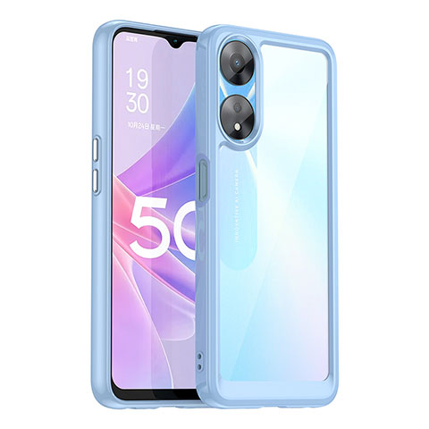 Custodia Silicone Trasparente Laterale Cover J01S per Oppo A78 5G Blu