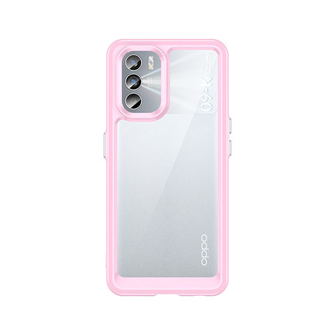 Custodia Silicone Trasparente Laterale Cover J01S per Oppo K9 Pro 5G Rosa