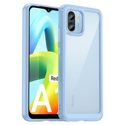 Custodia Silicone Trasparente Laterale Cover J01S per Xiaomi Redmi A2 Plus Blu