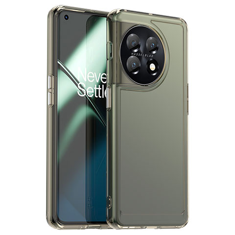 Custodia Silicone Trasparente Laterale Cover J02S per OnePlus 11 5G Grigio