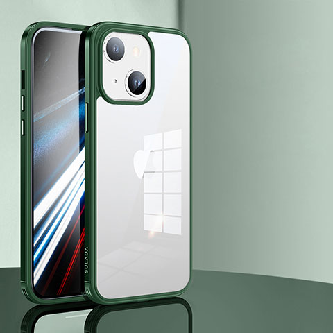 Custodia Silicone Trasparente Laterale Cover LD1 per Apple iPhone 14 Plus Verde
