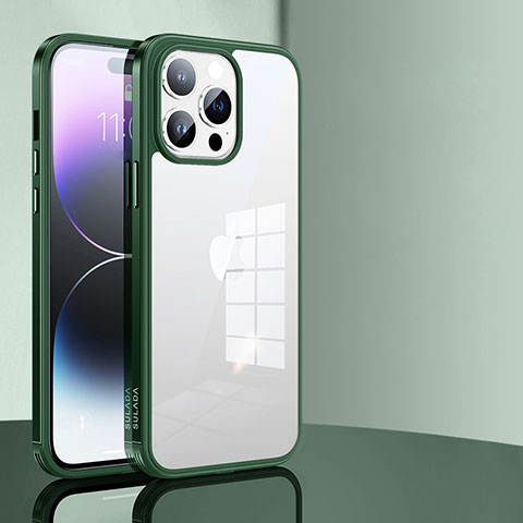 Custodia Silicone Trasparente Laterale Cover LD1 per Apple iPhone 14 Pro Max Verde