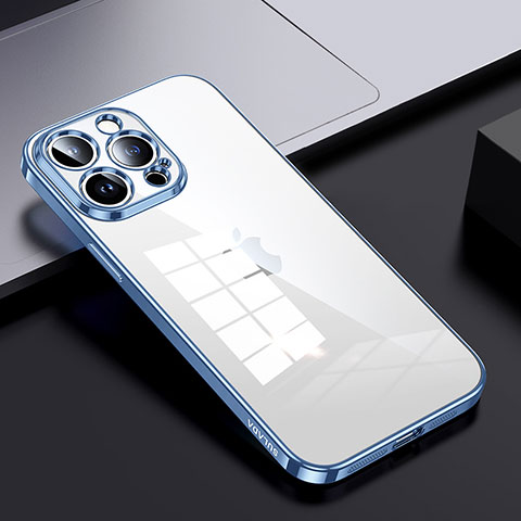 Custodia Silicone Trasparente Laterale Cover LD2 per Apple iPhone 14 Pro Cielo Blu