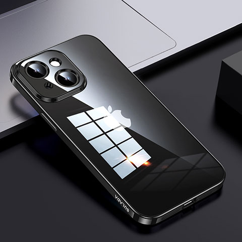 Custodia Silicone Trasparente Laterale Cover LD2 per Apple iPhone 15 Nero