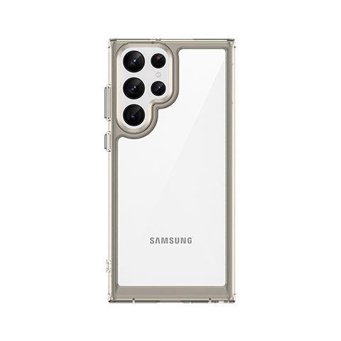 Custodia Silicone Trasparente Laterale Cover M03 per Samsung Galaxy S21 Ultra 5G Grigio
