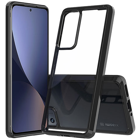 Custodia Silicone Trasparente Laterale Cover M07 per Xiaomi Mi 12 Pro 5G Nero