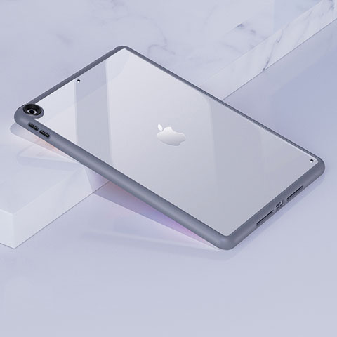 Custodia Silicone Trasparente Laterale Cover per Apple iPad 10.2 (2021) Grigio Lavanda
