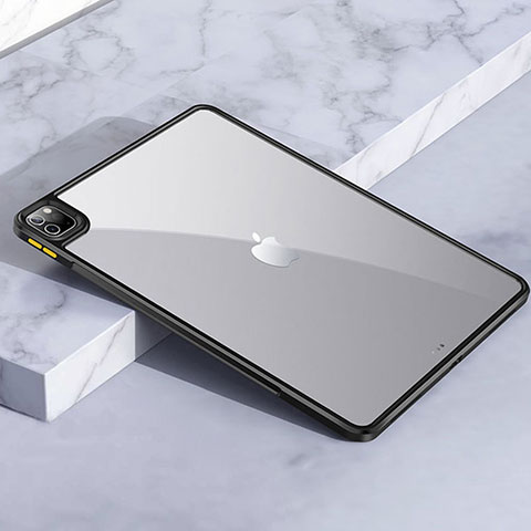 Custodia Silicone Trasparente Laterale Cover per Apple iPad Pro 11 (2020) Nero